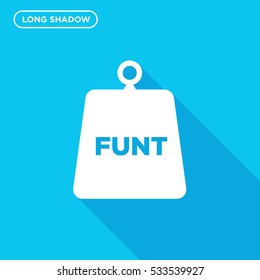 weight icon illustration isolated vector sign symbol in long shadow style on blue background