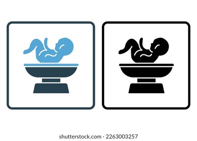 Weight icon illustration. icon related to baby care. Solid icon style. Simple vector design editable