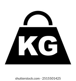 Weight icon. Kg bell logo. Kettlebell, heavy sign. Iron dumbbell sumbol in vector flat 10 eps. Kilogram weight icon. KG weight icon or weight concept. Scale icon vector.