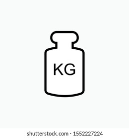 Weight Icon with KG Text. Scale Weight Symbol for Design Elements, Presentations, Websites or Apps.