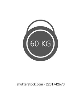 Weight icon. Kilogram dumbbell vector icon illustration sign