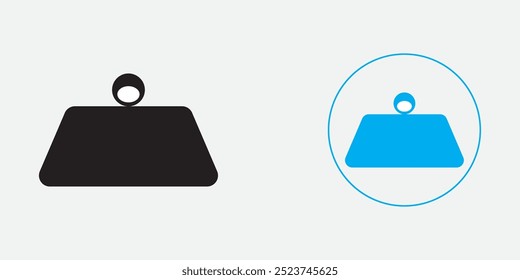 Weight Icon. weight kilogram icon on blue and black color. vector illustration.