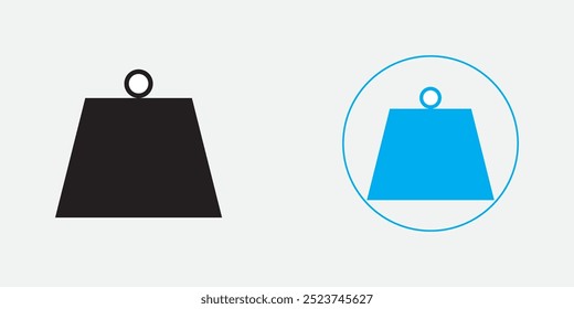 Weight Icon. weight kilogram icon on blue and black color. vector illustration.