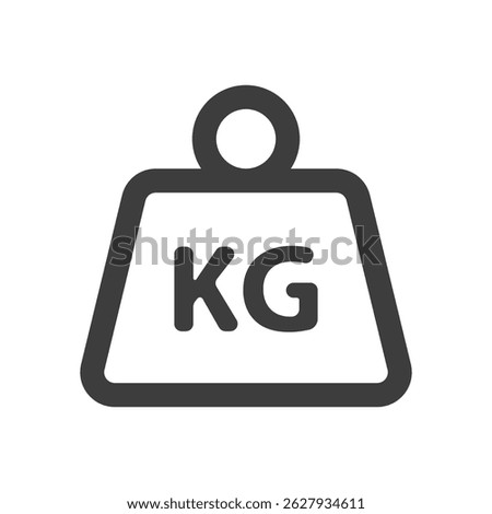 Weight icon with “KG” label, representing kilogram measurement, weightlifting, and fitness