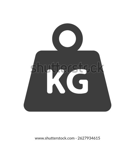 Weight icon with “KG” label, representing kilogram measurement, weightlifting, and fitness