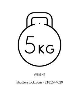 icono de peso. Signo de estilo lineal aislado en fondo blanco. Ilustración del vector