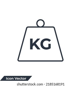 weight icon logo vector illustration. Kilogram dumbbell symbol template for graphic and web design collection