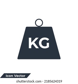 weight icon logo vector illustration. Kilogram dumbbell symbol template for graphic and web design collection