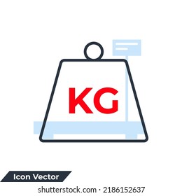 weight icon logo vector illustration. Kilogram dumbbell symbol template for graphic and web design collection