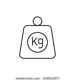 weight icon, measure icon  in flat black line style, isolated on white background 