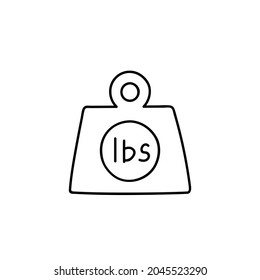 weight icon, measure icon  in flat black line style, isolated on white background 