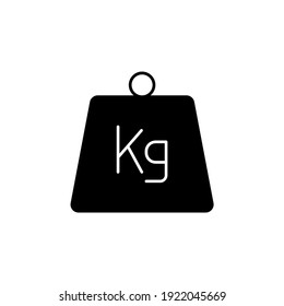 icono de peso, icono de medida en forma plana y negra sólida icono de glifo, aislado en fondo blanco 