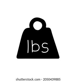 weight icon, measure icon in solid black flat shape glyph icon, isolated on white background 