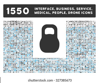 Weight icon and other web interface, business, tools, people, medical service and awards vector symbols. Style is bicolor flat symbols, blue and gray colors, rounded angles, white background.