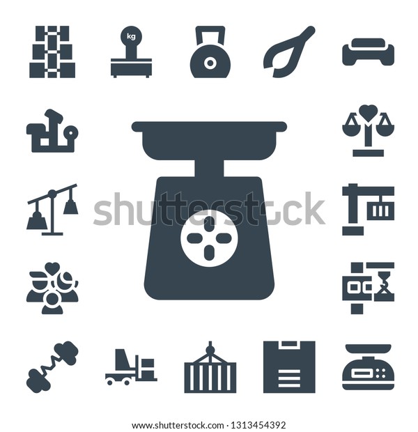 Weight Icon Set 17 Filled Weight Stock Vector Royalty Free