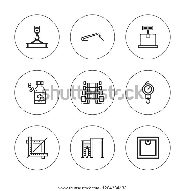 Weight Icon Set Collection 9 Outline Stock Vector Royalty Free