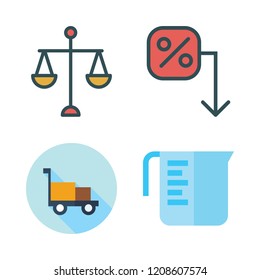 weight icon set. vector set about transportation, scale, measuring cup and loss icons set.