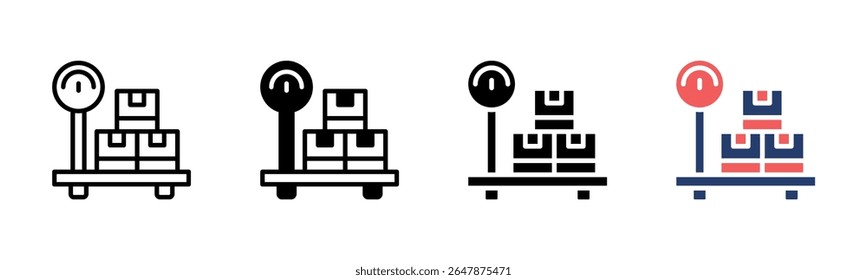 Ícone de espessura da coleção de vários estilos da folha