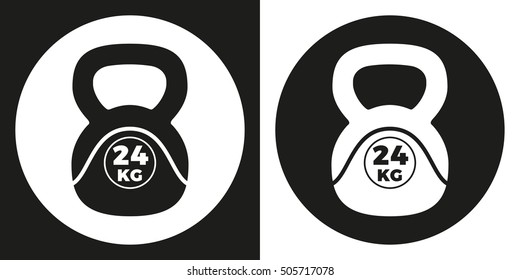 Weight icon. Silhouette on a black and white background. Sports Equipment. Vector Illustration.
