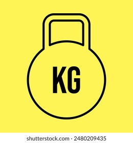 weight icon simple, line vector isolated on yellow background. trendy and modern design