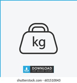 weight icon. simple outline weight vector icon. on white background.