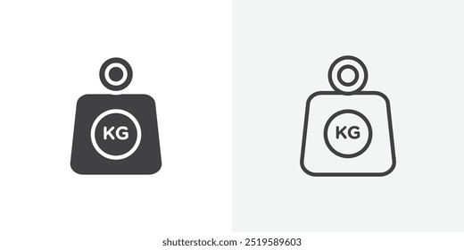 Weight icon. solid filled and stroke thin line style eps 10