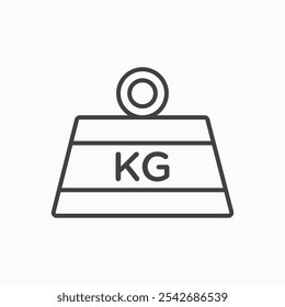 Weight icon in thin black lines