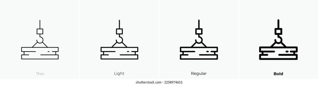 weight icon. Thin, Light Regular And Bold style design isolated on white background