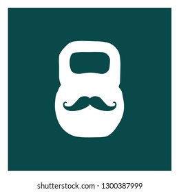 Weight Icon in trendy flat style isolated on green background, for your web site design, app, logo. Weight vector with mustache.