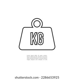 Icono de peso en un estilo plano de moda aislado en fondo gris.