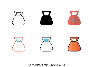 weight icon vector illustration with different style design. isolated on white background