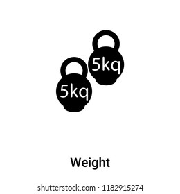Weight icon vector isolated on white background, logo concept of Weight sign on transparent background, filled black symbol