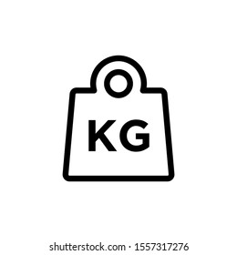 weight Icon vector in line art style,  Mass symbol for your web site design, logo, app, UI. Vector illustration, EPS10