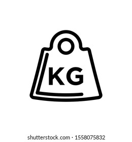 weight Icon vector in line art style,  Mass symbol for your web site design, logo, app, UI. Vector illustration, EPS10