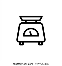 weight icon vector. scale icon vector. Balance flat line icon. kitchen scales icon