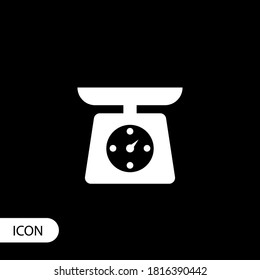 weight icon vector. scale sign on black background