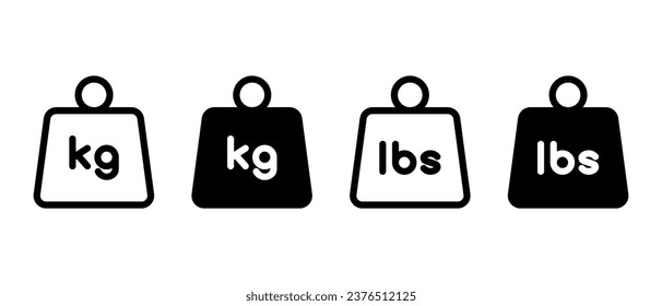 Weight icon vector set. Kettlebell symbol 