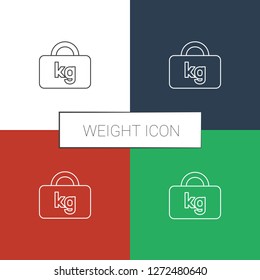 weight icon white background. Editable line weight icon from logistics. Trendy weight icon for web and mobile.