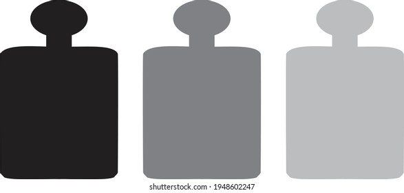 Weight icons. Grayscale flat illustration.