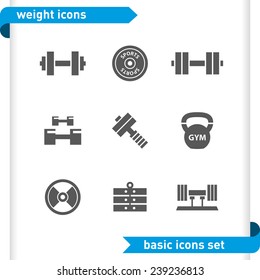 Weight icons set.