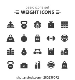 Weight icons set.