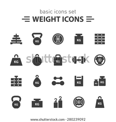 Weight Icons Set Stock Vector (Royalty Free) 280239092 - Shutterstock