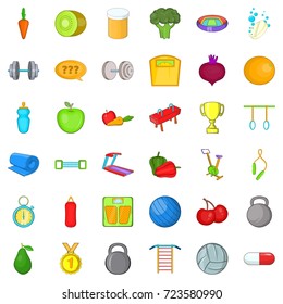 Weight icons set. Cartoon style of 36 weight vector icons for web isolated on white background