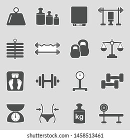 Weight Icons. Sticker Design. Vector Illustration.