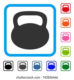 Weight Iron icon. Flat grey iconic symbol in a light blue rounded rectangle. Black, gray, green, blue, red, orange color additional versions of Weight Iron vector.