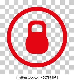 Weight Iron rounded icon. Vector illustration style is flat iconic symbol inside a circle, red color, transparent background. Designed for web and software interfaces.