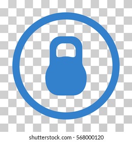 Weight Iron rounded icon. Vector illustration style is flat iconic symbol inside a circle, cobalt color, transparent background. Designed for web and software interfaces.