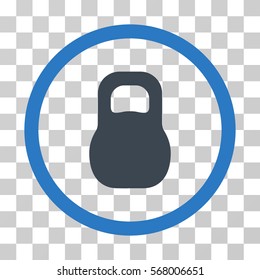 Weight Iron rounded icon. Vector illustration style is flat iconic bicolor symbol inside a circle, smooth blue colors, transparent background. Designed for web and software interfaces.