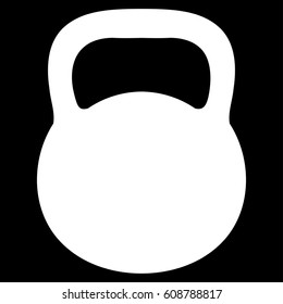 Weight Iron vector icon. Flat white symbol. Pictogram is isolated on a black background. Designed for web and software interfaces.