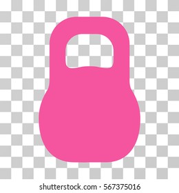Weight Iron vector icon. Illustration style is flat iconic pink symbol on a transparent background.